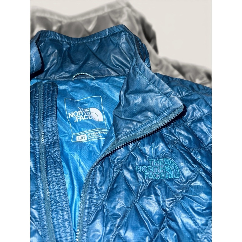 The North Face ThermoBall Blue Quilted Puffer Jacket Full Zip A7ZL Womens L - Picture 5 of 9